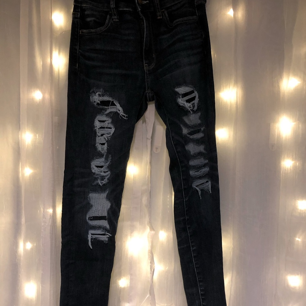 American Eagle navy distressed jeans